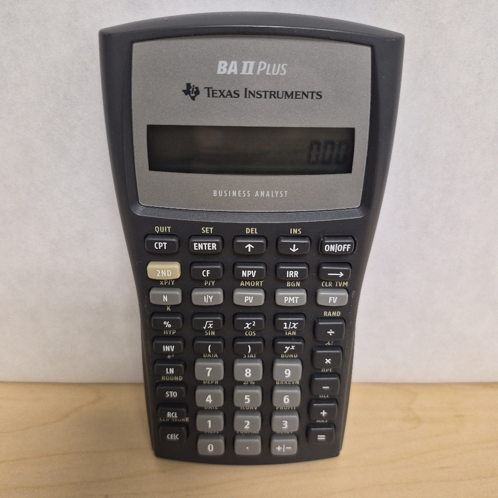 Texas Instruments BA II Plus Financial Calculator - Gray and Black